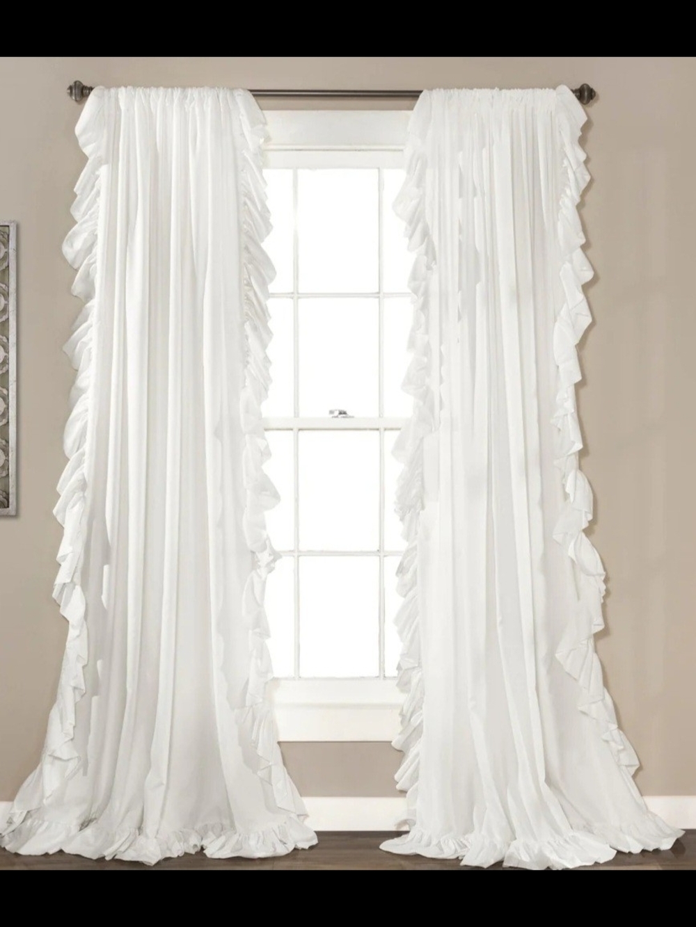 Lush Decor Reyna Ruffle Window Curtain Set, Pair, 54" W x 84" L - 3 Pairs avail.